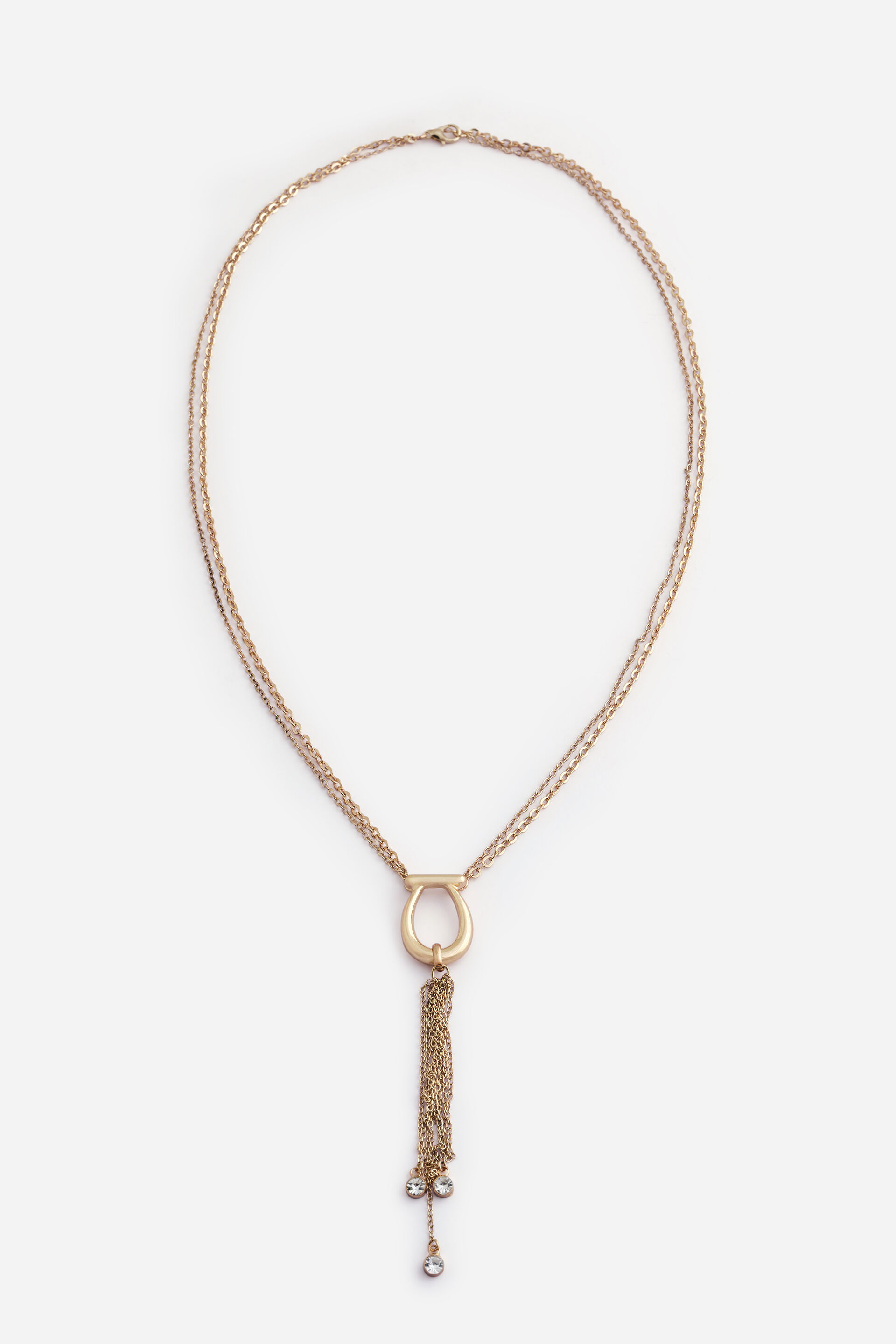 Gold Tassel Pendant Necklace, , image 1